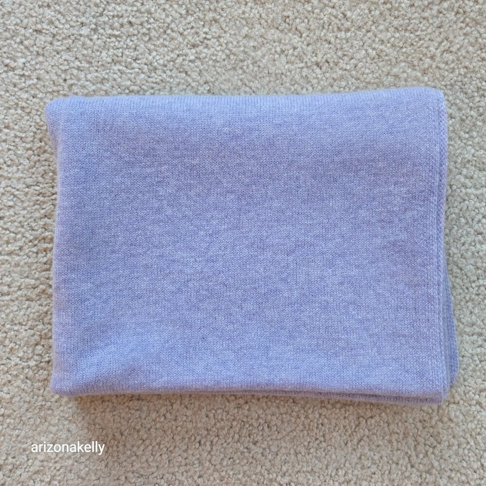 The Cashmere Project Heathered Lavender Knit Scarf - Picture 2 of 14